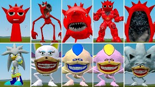 EVOLUTION OF ALL SONIC SHADOW TAPES FAMILY VS ALL RADDY RED SPRUNKI In Garry's Mod!,...