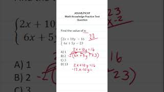 ASVAB/PiCAT Math Knowledge Practice Test Question: System of Equations #acetheasvab w #grammarhero