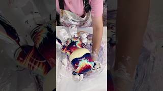 Bear Flowers design💐🌸#diy #bearart #satisfying #art #creative #fluidart #colors #cute #shorts #viral