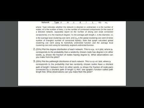Network Science Assignment 1