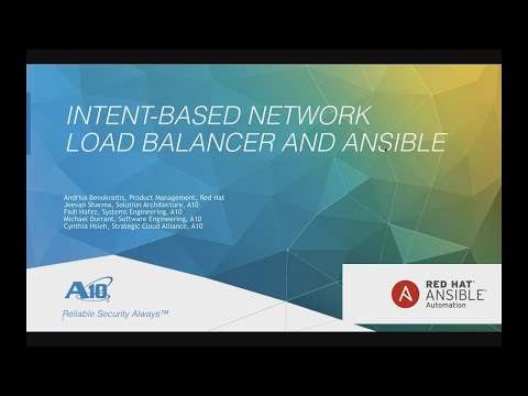 Intent based Network Load Balancer Automation and Ansible