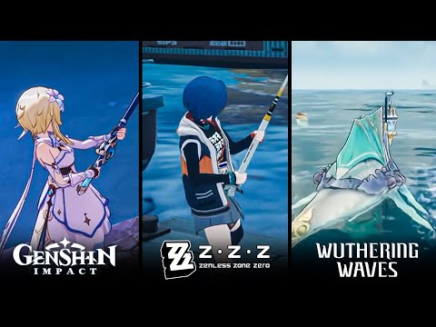 Which one is Better ? Fishing in Genshin Impact vs Zenless Zone Zero vs Wuthering Waves Comparison