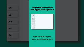 Responsive Sidebar Menu with Toggle | Neumorphism UI | HTML CSS JavaScript #Sidebar #UIUX #WebDev