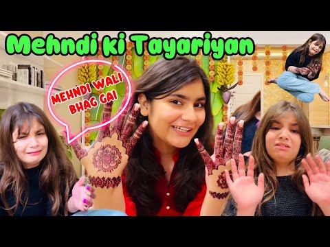 kis ki mehndi zyada pyari hai || anaya ro pri || mehndi ki tayari #mehndi #mehndidesign #vlogs