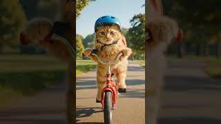 Cat Riding Bicycle #cat #ai #veo3 #cute #geminiai #aigemini #animals #googlegeminiai #aigoogle