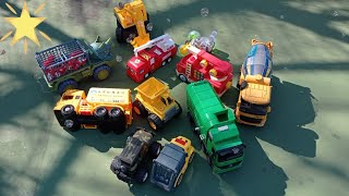 玩具車車，垃圾車，挖土機，水泥攪伴車，消防車 || Car Toys