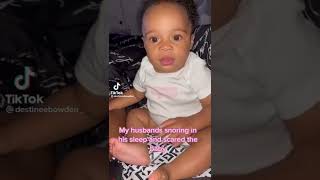 Oh no Daddy's snore scares the baby 😂😂 #parentingjokes #snoring #blackfathers#baby
