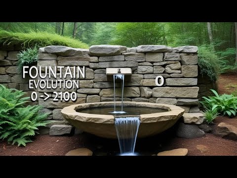 The evolution of Water Fountains across the times illustrated by AI (4k video)
