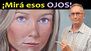 Stunning Oil Portrait! How to Paint a Face with Violet Eyes in Close-Up