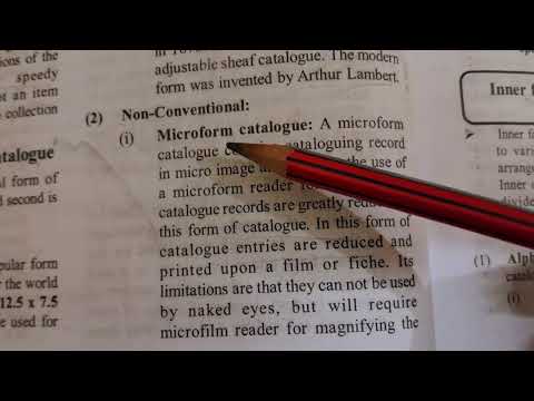 Non-Conventional Form of Catalogue. it's type with explanation
