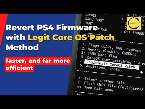 Legit Core OS Patch: The BEST Method to Revert PS4 Firmware.