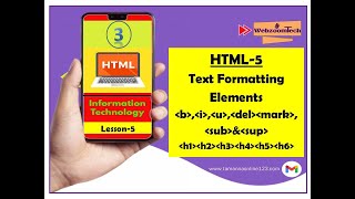 Tutorial 3 | Text Formatting Elements in HTML | subscript | superscript | Heading Tags |