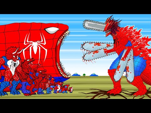 RED SPIDERMAN GODZILLA & KONG, BLOOP vs SPIDER GODZILLA CHAINSAW: Who Is The Strongest Monster?