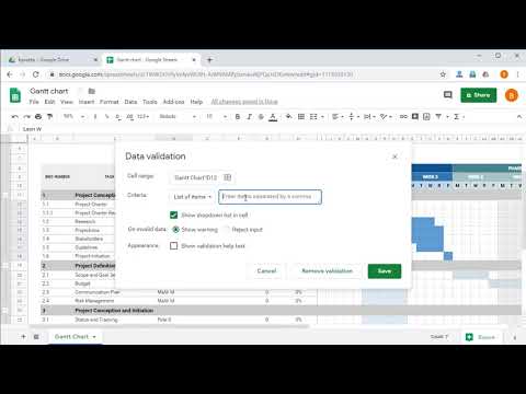 Google Sheets for Project Management - Create Drop-down Lists