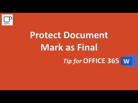 Protect Document: Mark as Final - Word in Office 365