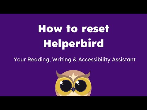How To Reset Settings In Helperbird