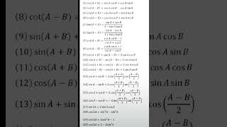 All trigonometry formulas for class-11th and 12th student||jee|| trikonmiti ka sutra #trendingshorts