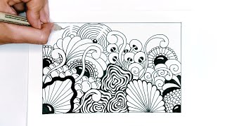 Zentangle patterns for beginners 🔸Zenart 🔸Drawing idea for beginners