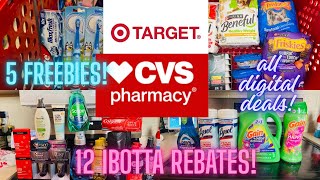 All digital Target and CVS haul! 5 freebies! 12 IBOTTA rebates! 