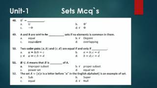 Math Chapter Sets Mcqs || Mcqs test of chapter Sets