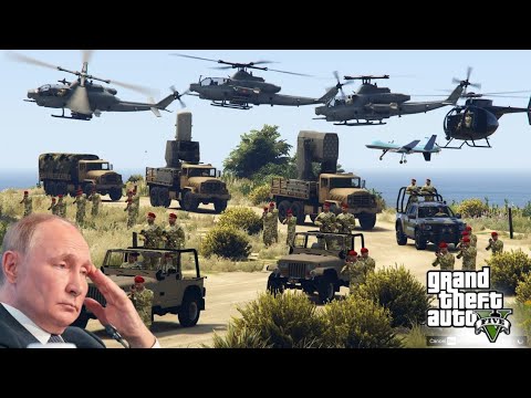 Pakistani Fighter Jets & Helicopters Air Attack on Indian Military Weapons Supply Convoy-GTA5