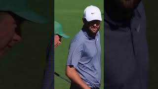 A chip-in birdie for Scottie Scheffler on No. 12. #themasters