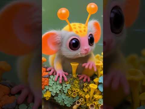 Cutest Fantasy Creature Ever? Meet the Jungle Orb-Eared Alien! 🌿👽 #shorts