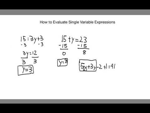 Algebra 1 - 4 - Evaluating Single Variable Expressions