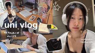 PRODUCTIVE UNI VLOG: student life, library study sessions, spend 48 hours with me!