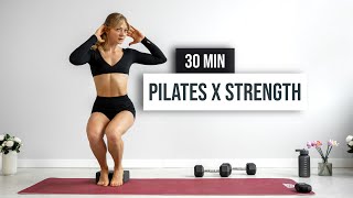 30 MIN PILATES x STRENGTH Workout | Full Body Sculpt (Dumbbells & Mini Band) - Home Workout
