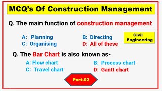 Construction Management MCQ | Objective Type Questions & Answers | Exam Help Center (Part-01)