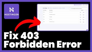 How to Fix 403 Forbidden Error in Hostinger