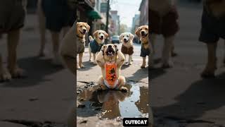 A begging puppy.  #cat #youtubeshorts #aianimation #funny #cute #animals #funnycats #pets
