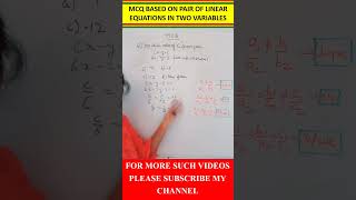 mcq based on linear equations #ytshorts #shortsfeed #class10maths #concept #solution #viral #maths