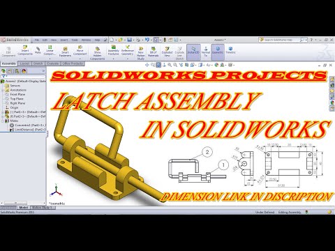 LATCH ASSEMBLY IN SOLIDWORKS /HOW TO MAKE LATCH ASSEMBLY IN SOLIDWORKS IN HINDI