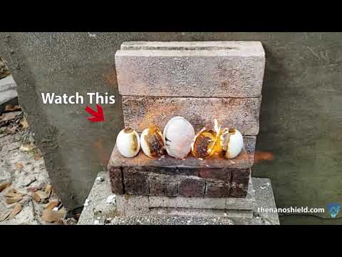 NanoTech Fireproof Coating Protecting an Egg