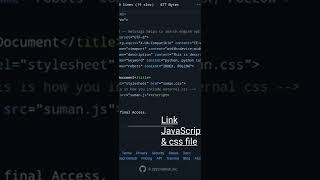 #css #javascript #html This is how you can link javascript and css file to a html file.