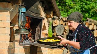 Rural Life In Azerbaijan: Grandma Cooking in Village