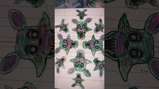 FNAF Coloring Book PAGE 56! 10 PHANTOM MANGLE HEADS Art Drawing_MANGLE_DIY #art #drawing #fnaf #diy