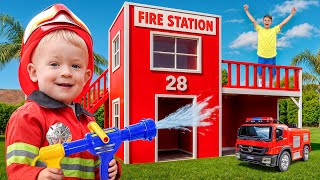 Adam Becomes a Firefighter! Rescue Adventure 🔥🚒