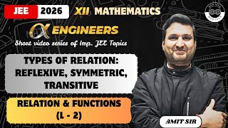 Relations & Functions | Types of Relations: Reflexive, Symmetric, Transitive | Lecture 2 | Amit Sir