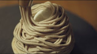 【皿盛りデザート】出来立てモンブランの作り方 How to make freshly prepared Mont blanc