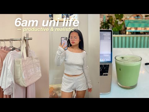 UNI vlog 💭 6am premed routine, study grind, productive and busy, library study sesh, balancing life