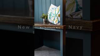 One of our favorite navy blue paint colors, @benjaminmoore New Providence Navy, shown in a mudroom