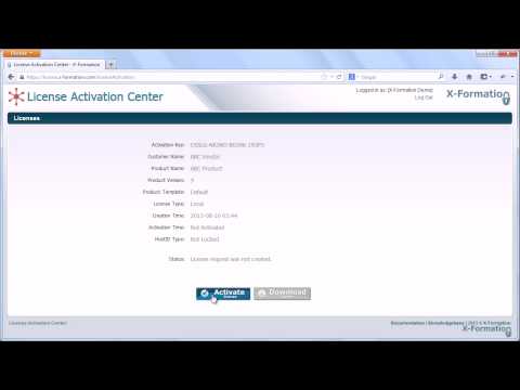 How to activate a license using a web browser and License Activation Center