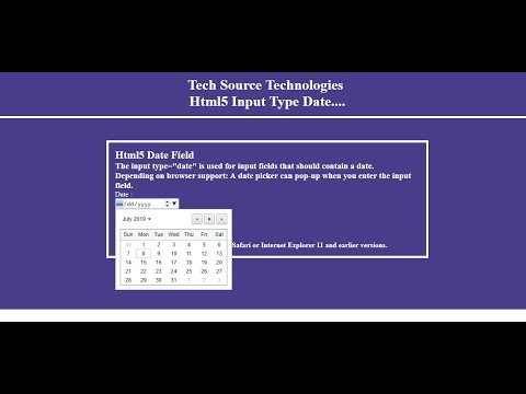 Html5 Input type date Tutorial | Input type ="date" | Html5 Input Types