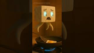 #Ghastling #minecraft  Short- |First Time Cooking… Scrambled Memories| 🍳🔥 #FunnyAnimation