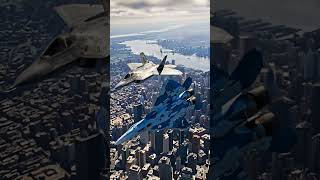 Su 57 Flies Over New York City.
