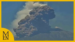 Moment Mount Etna volcano erupts caught on CCTV