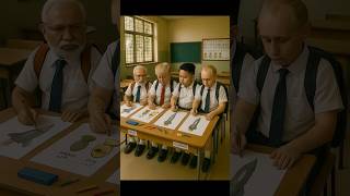 Missile Drawing Contest 😂 Modi, Trump, Putin & Kim as School Kids! | #funny #modi #shorts #viral #ai